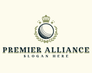 Golf Wreath Crown logo design