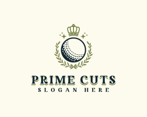 Golf Wreath Crown logo design