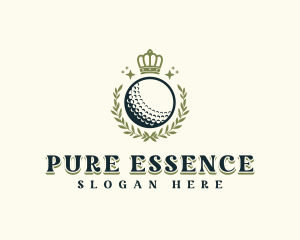 Golf Wreath Crown logo design