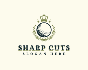 Golf Wreath Crown logo design