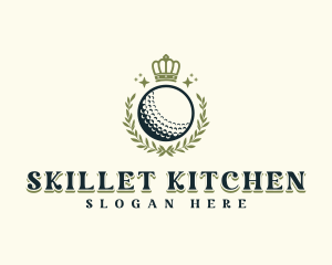 Golf Wreath Crown logo design