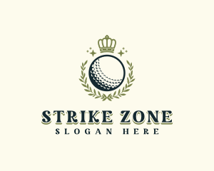 Golf Wreath Crown logo design