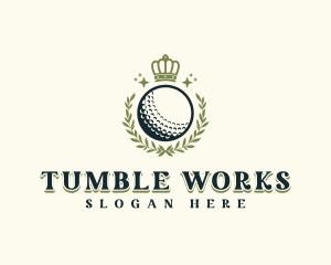 Golf Wreath Crown logo design