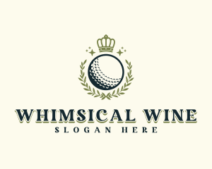 Golf Wreath Crown logo design