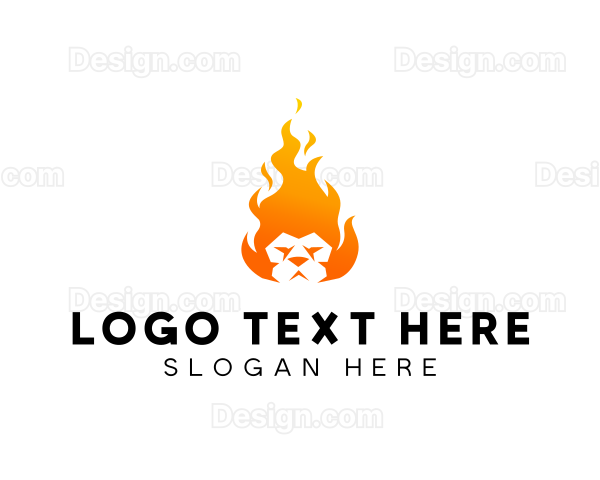 Flaming Lion Head Logo