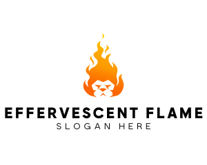 Flaming Lion Head logo design