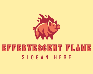 Pig Flame Grill logo design