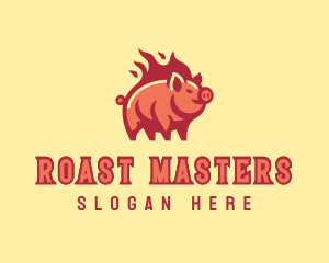 Pig Flame Grill logo design