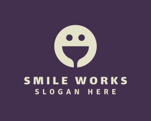 Wine Bar Smiley Face logo design