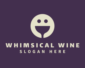 Wine Bar Smiley Face logo design