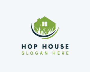 House Grass Lawn logo design