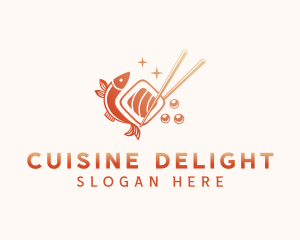 Fish Sushi Cuisine logo design