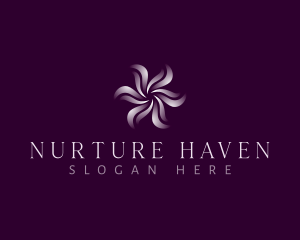 Wellness Floral Swirl logo design