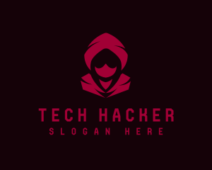 Mask Hood Hacker logo design