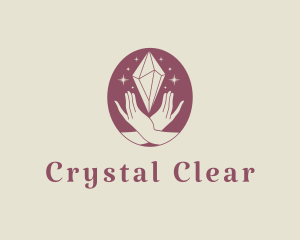 Hand Crystal Sparkle  logo design