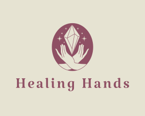 Hand Crystal Sparkle  logo design