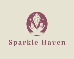 Hand Crystal Sparkle  logo design