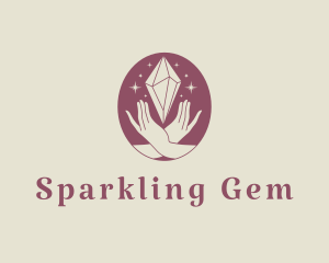 Hand Crystal Sparkle  logo design