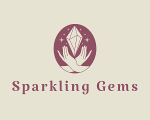 Hand Crystal Sparkle  logo design