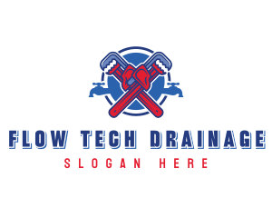 Plumbing Pipe Wrench logo design