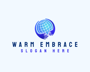 Globe Support Hand logo design