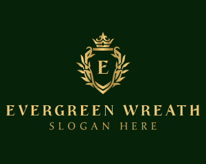 Royal Shield Wreath logo design