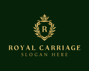 Royal Shield Wreath logo design