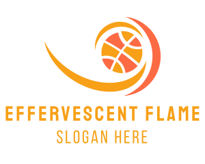 Basketball Ball Flame logo design