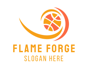 Basketball Ball Flame logo design