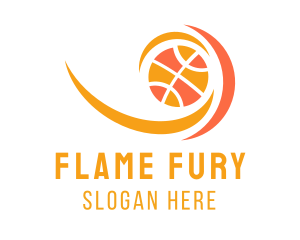 Basketball Ball Flame logo design