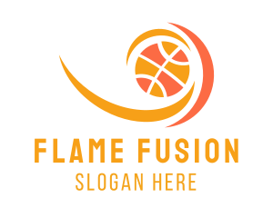 Basketball Ball Flame logo design