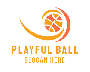 Basketball Ball Flame logo design