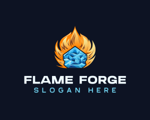 Fire Ice Temperature logo design