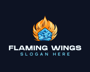 Fire Ice Temperature logo design