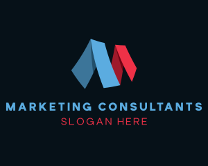 Consulting Business Letter M logo design