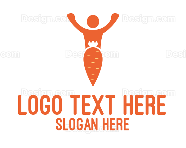 Orange Carrot Human Logo