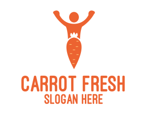 Orange Carrot Human logo design