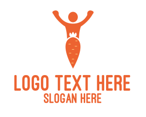 Nutrition - Orange Carrot Human logo design