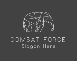 Geometric Elephant Safari Logo