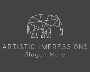 Geometric Elephant Safari logo design