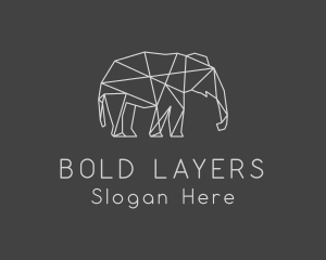 Geometric Elephant Safari logo design