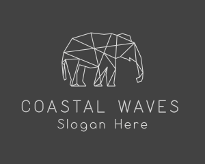 Geometric Elephant Safari logo design