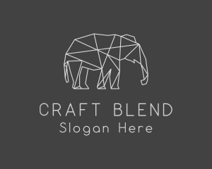 Geometric Elephant Safari logo design