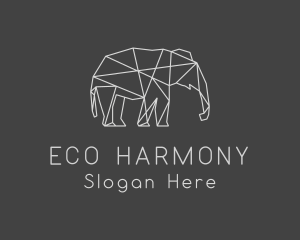 Geometric Elephant Safari logo