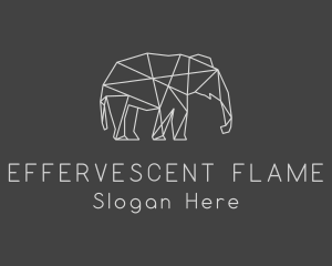 Geometric Elephant Safari logo design