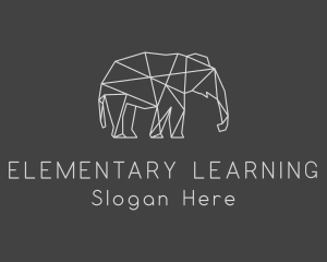 Geometric Elephant Safari logo design