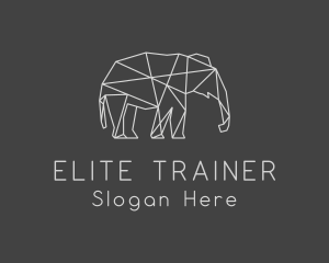 Geometric Elephant Safari logo design