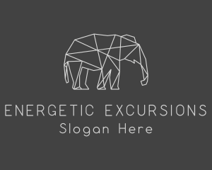 Geometric Elephant Safari logo design