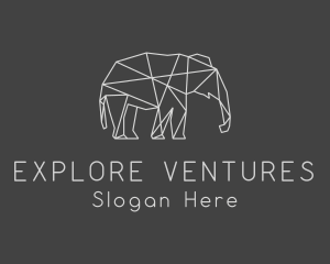 Geometric Elephant Safari logo design