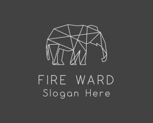 Geometric Elephant Safari logo design